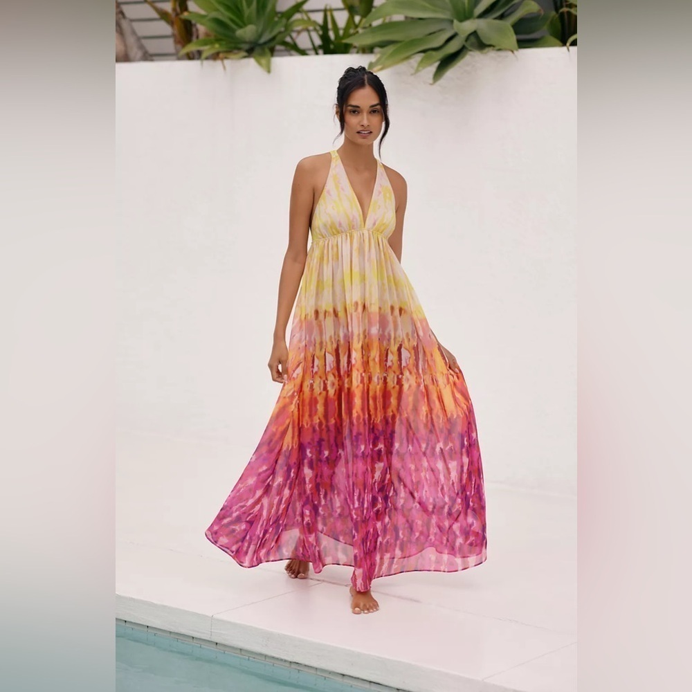 NWT Size XS (P2P 19 -20") - By Anthropologie Sleeveless Tiered Maxi Dress
